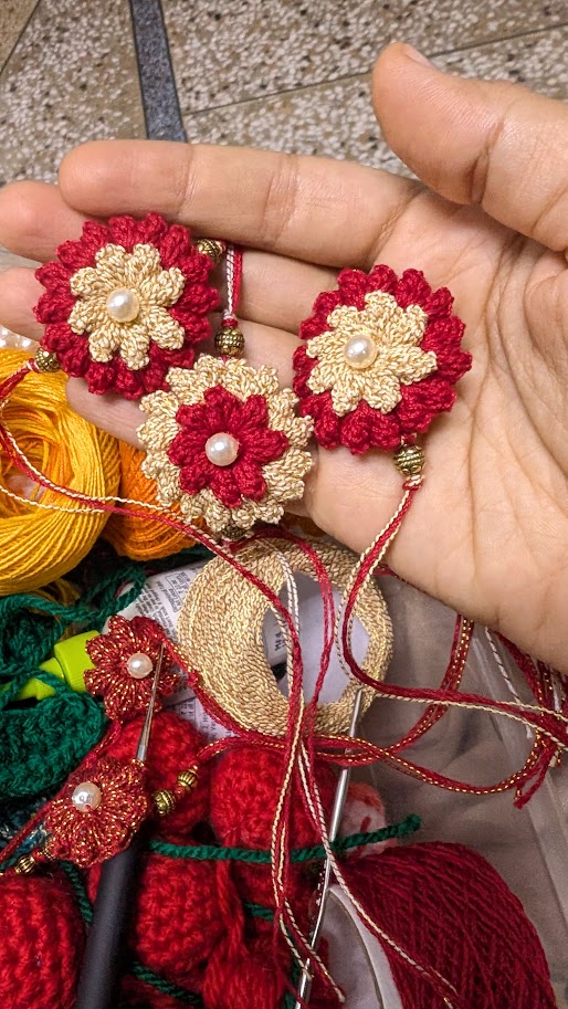 Handmade crochet rakhis by Kalatri